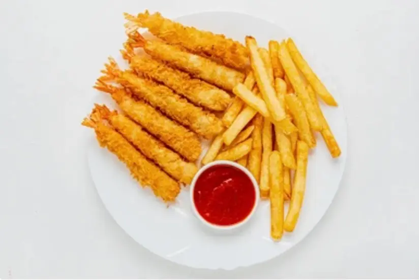 Torpedo Breaded Shrimps & Fries / Crevettes panées et frites