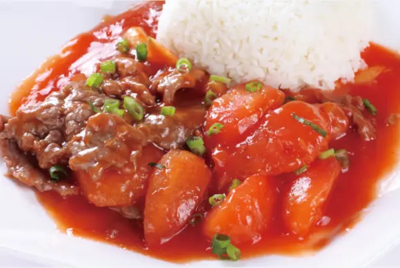 Beef w/ Tomato Sauce Rice / Riz bœuf sauce tomate